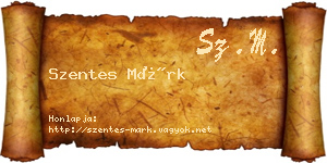 Szentes Márk névjegykártya